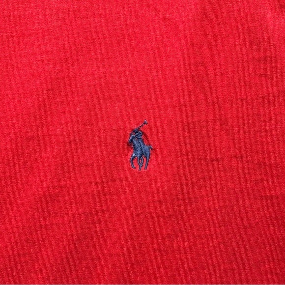 Polo Ralph Lauren Shirt Mens Large Crewneck Tee Classic Red Blue Pony Preppy - Picture 3 of 4